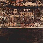 Egon Schiele Die kleine Stadt II. painting